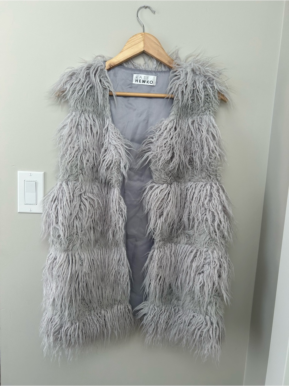 Kate Hewko Light Gray Faux Fur Vest